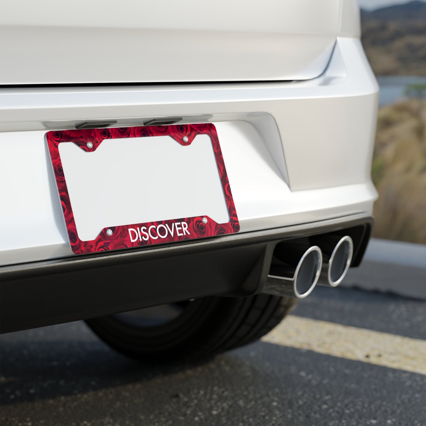 Red Rose License Plate Frame
